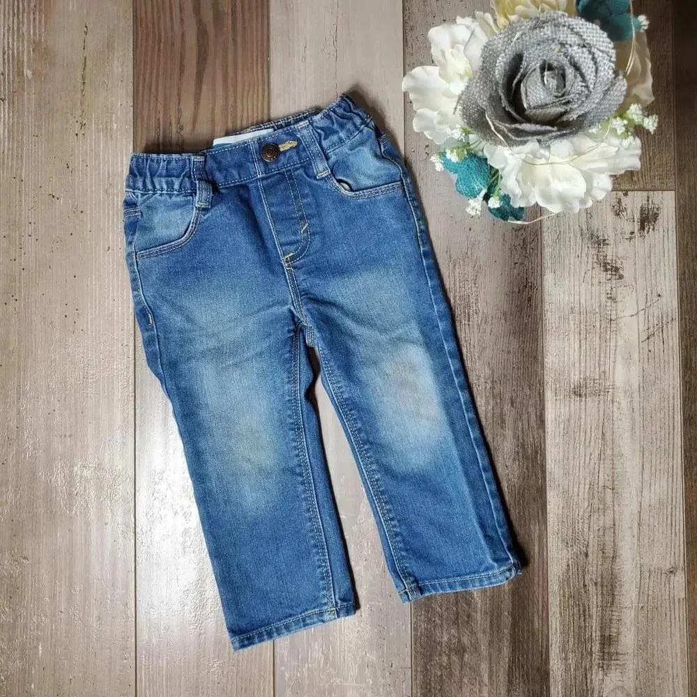 Old Navy Straight Blue Medium Wash Denim Jeans Boys Size 18-24m GUC